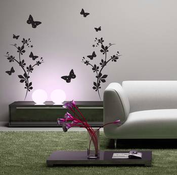 Large Fluttering Butterflies Wall Decal Modern Graphic 1
