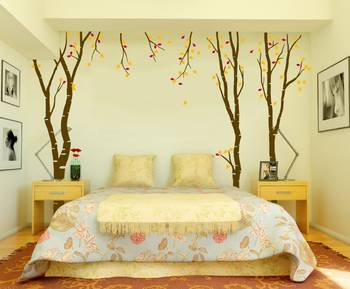 Small Budding Birch Trees Wall Decal Nature 1