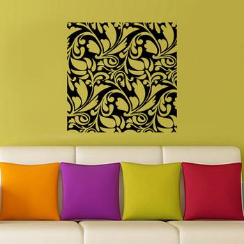 Medium Square Floral Abstract Wall Decal Nature 1
