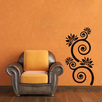 Large Flowers with Spiral Stems Wall Decal Nature 1