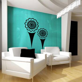 Medium Flowers And Cones Wall Decal Nature 1