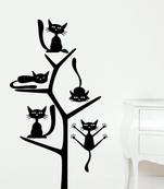 Large Cats on the Tree Wall Decal Birds and Animal