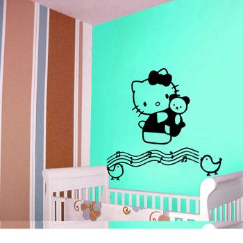 Large Hello Kitty Musical Notes Wall Decal Kids Decal 1