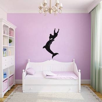 Medium Dolphin Dance Wall Decal Birds and Animal 1
