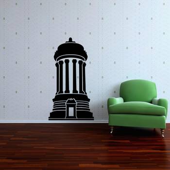 Small Cylindrical Architecture Wall Decal Modern Graphic 1