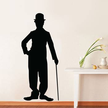 Medium Charlie Chaplin Silhouette Wall Decal Modern Graphic 1