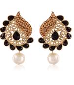 Exclusive Designer Black Kundan Gold Finishing Dangle Earrings