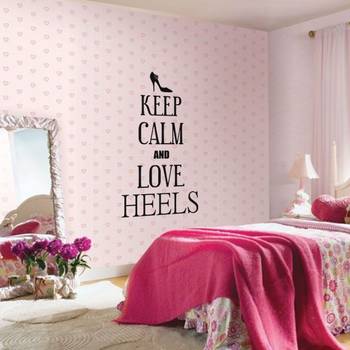 Large Keep Calm And Love Heels Wall Decal Quotes 1