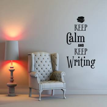Small Keep Calm And Keep Writing Wall Decal Quotes 1