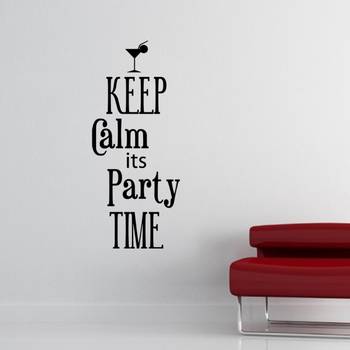 Small Keep Calm Its Party Time Wall Decal Quotes 1