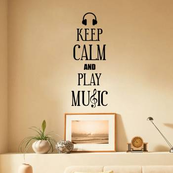 Small Keep Calm And Play Music Wall Decal Quotes 1