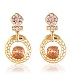 Stunning Designer Gold Finishing Dangle Earrings In Golden