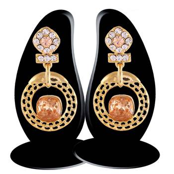 Stunning Designer Gold Finishing Dangle Earrings In Golden 3