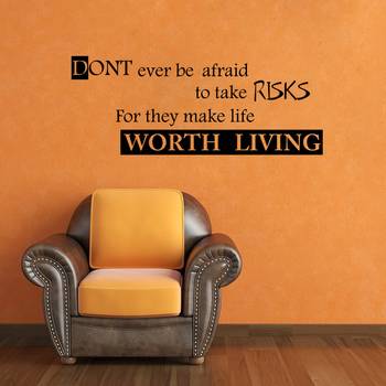 Large Risks Make Life Worth Living Wall Decal Quotes 1