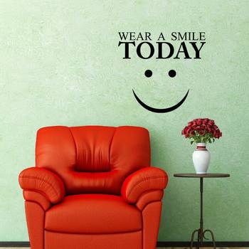 Medium Wear a Smile Today Wall Decal Quotes 1