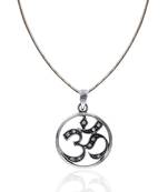 Sterling Silver Om Pendant Necklace