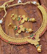 Gorgeous Gold Plated Necklace With Earrings