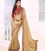 silver embroidered georgette saree with blouse