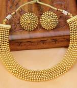 Gorgeous Gold Plated Plain Copper Necklace Set