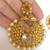 Earrings Dangler Gold Plated Brown Stone Pearl