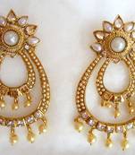 Earrings White Gold Pearl Dangler