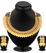 Astonish Gold Plated Temple Jewellery Coin Necklace Set For Women