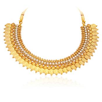 Astonish Gold Plated Temple Jewellery Coin Necklace Set For Women 4