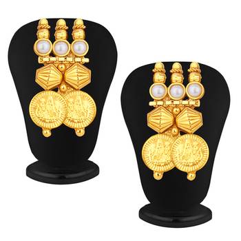 Astonish Gold Plated Temple Jewellery Coin Necklace Set For Women 5