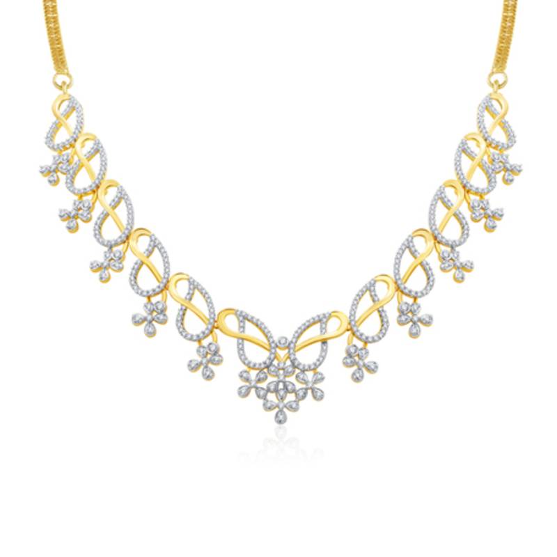 Interesting Gold And Rhodium Plated Neklace Set For Women