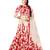 White and red embroidered bhagalpuri silk unstitched lehenga choli