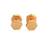 Pair of Stylish Pentagon Golden Square  Barbell Stud Earrings For Men