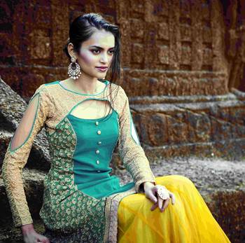 Yellow Embroidered Net Semistitched Lehenga Choli With Blouse 3