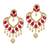 Hart Shape Gold Plated Maroon Color Hoop Fashion Jewellery Earring