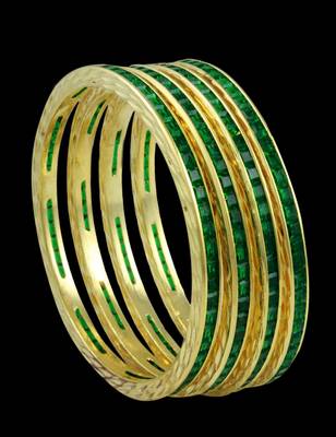 Green CZ AD American Diamond Bangles Jewellery for Women - Orniza 2
