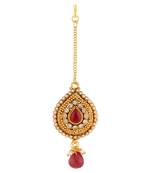 Pearl Pink polki maang tikka