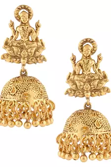 Gold polki jhumkas