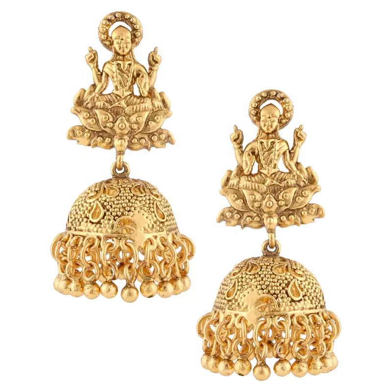 Gold polki jhumkas