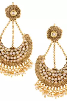 White polki danglers-drops