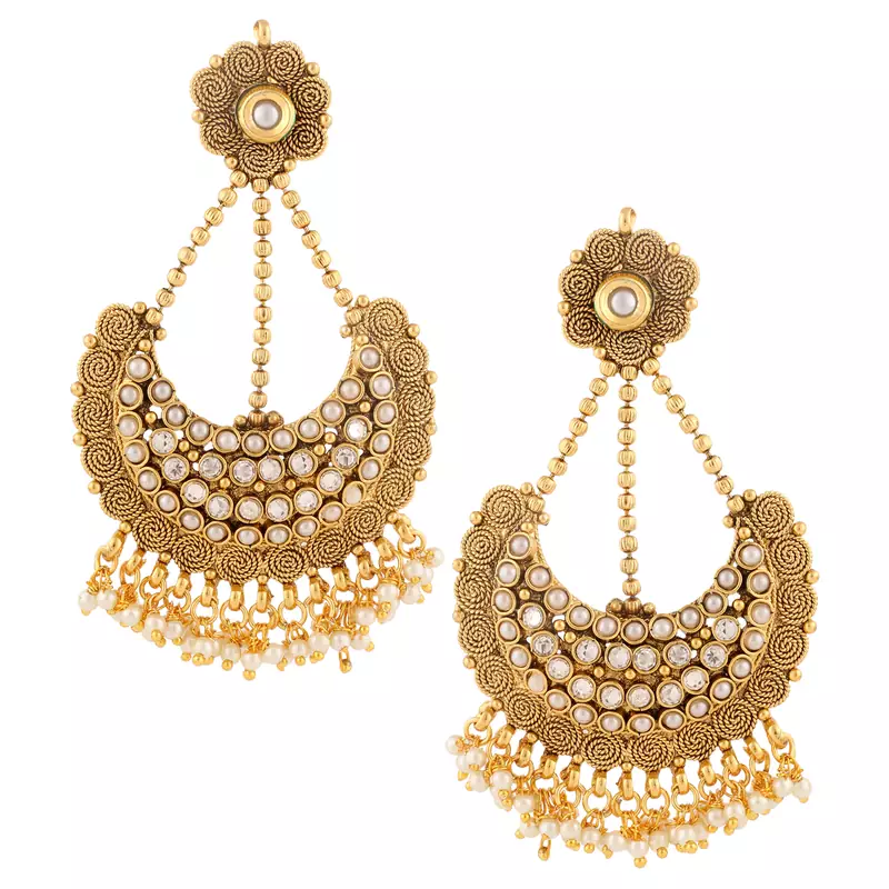 White polki danglers-drops