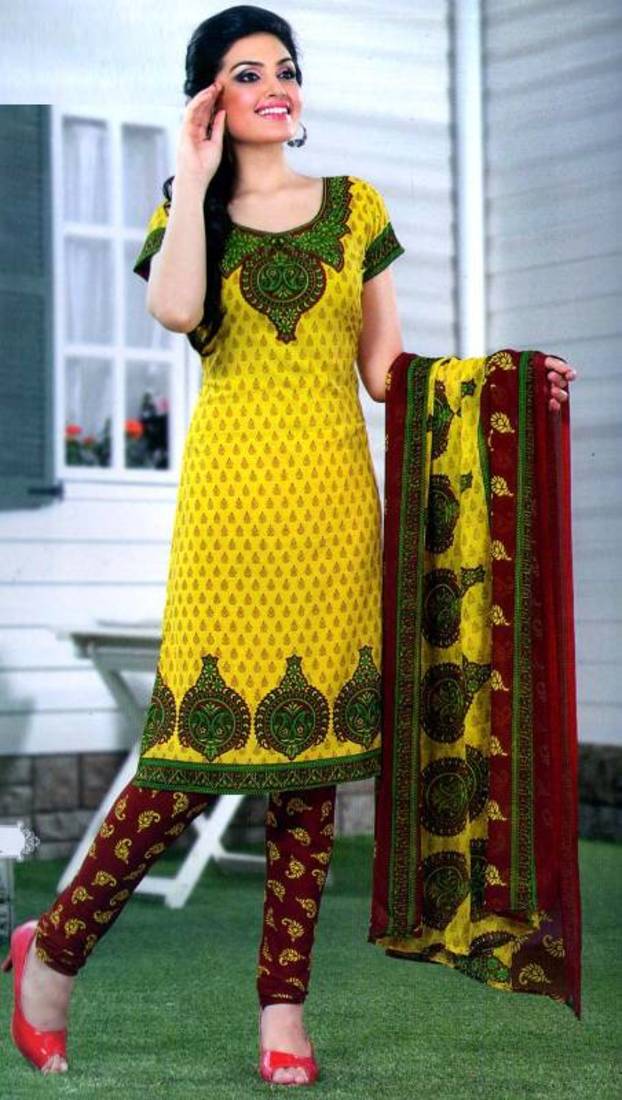 Exclusive daily wear printed synthetic dress material -ANSG1011SV