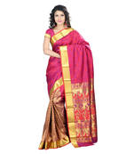 Red woven Art-Silk saree With Blouse