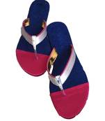 Pink plain fancy fabric footwear