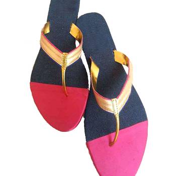 pink plain fancy fabric footwear 1