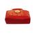 Red Brocade Handbag with Golden Mango Motif