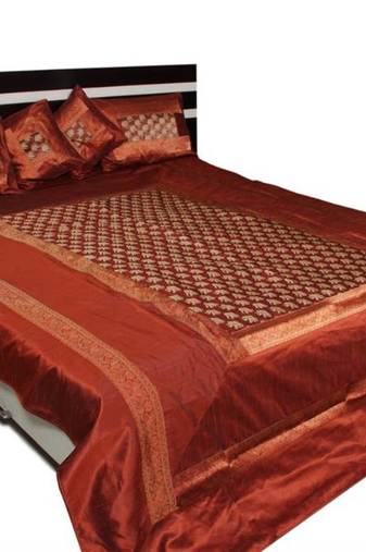 polysilk brocade bed cover