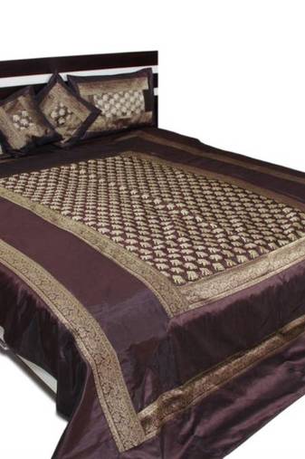 polysilk brocade bed cover