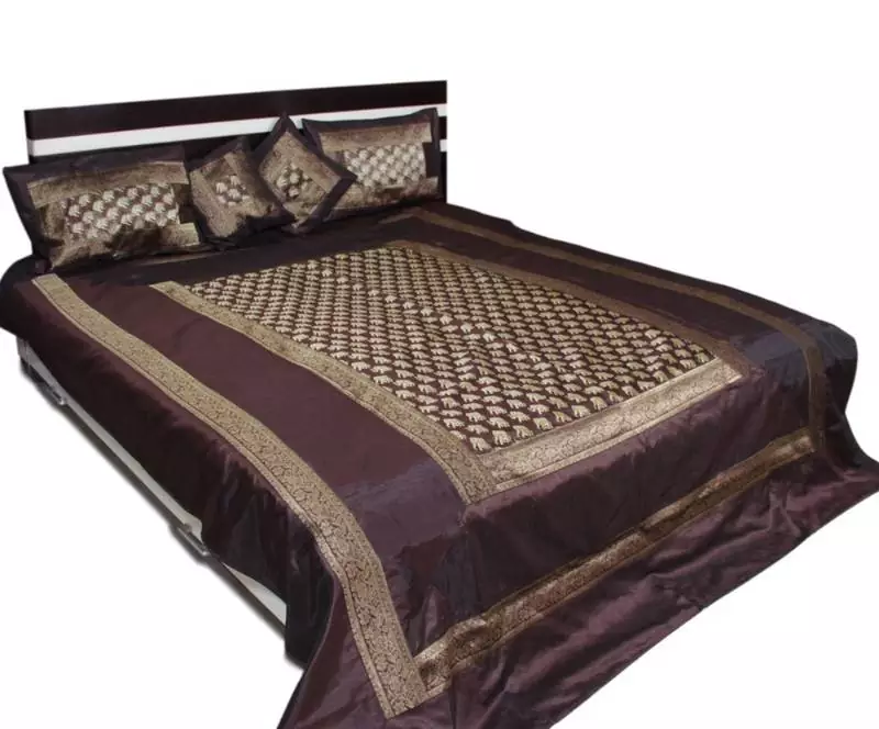 polysilk brocade bed cover
