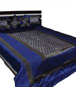 Blue polysilk bed cover