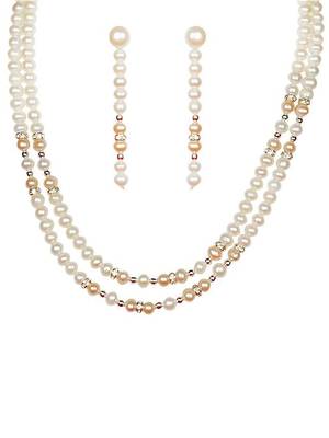 String South Sea Shell White and Gold Pearls Necklace 1