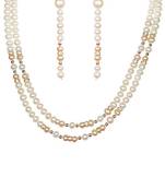 String South Sea Shell White and Gold Pearls Necklace